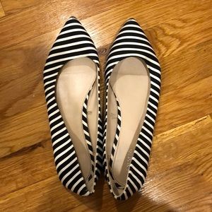 Black and White Striped Flats
